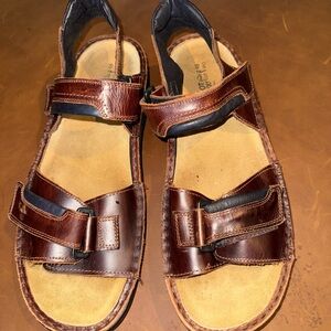 Naot Lappland Brown Leather Sandals, size 46